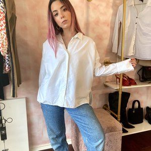 Everlane White Cotton Button Down Top